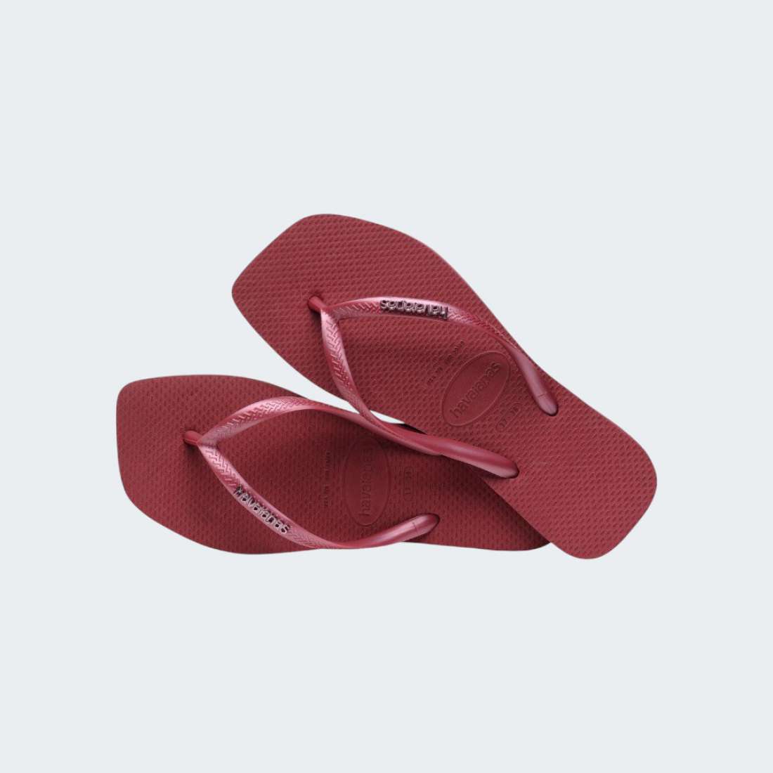 HAVAIANAS SLIM SQUARE LOGO METALLIC AMARANTH