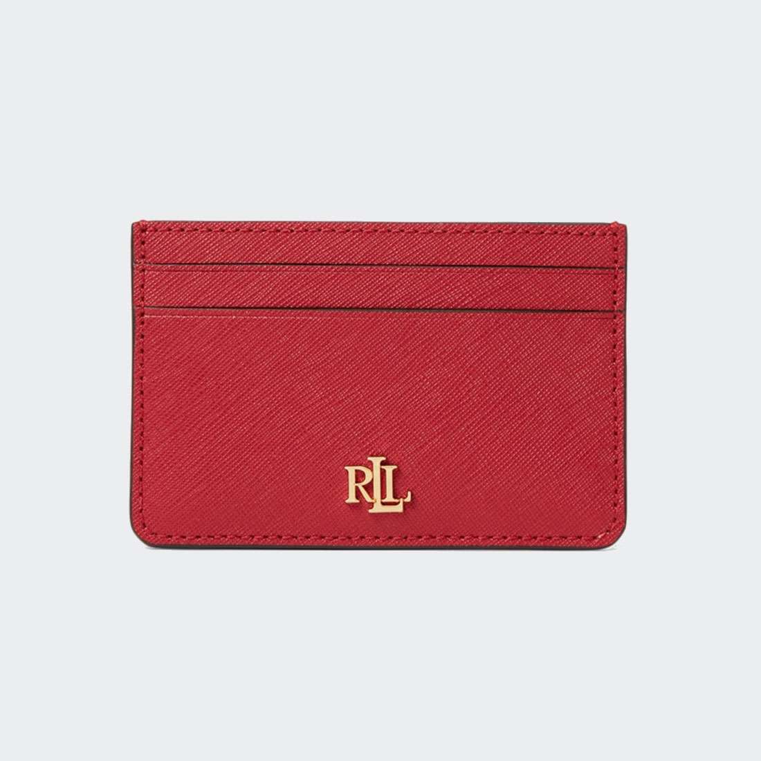 PORTA-CARTÕES RALPH LAUREN  CROSSHATCH LEATHER RED