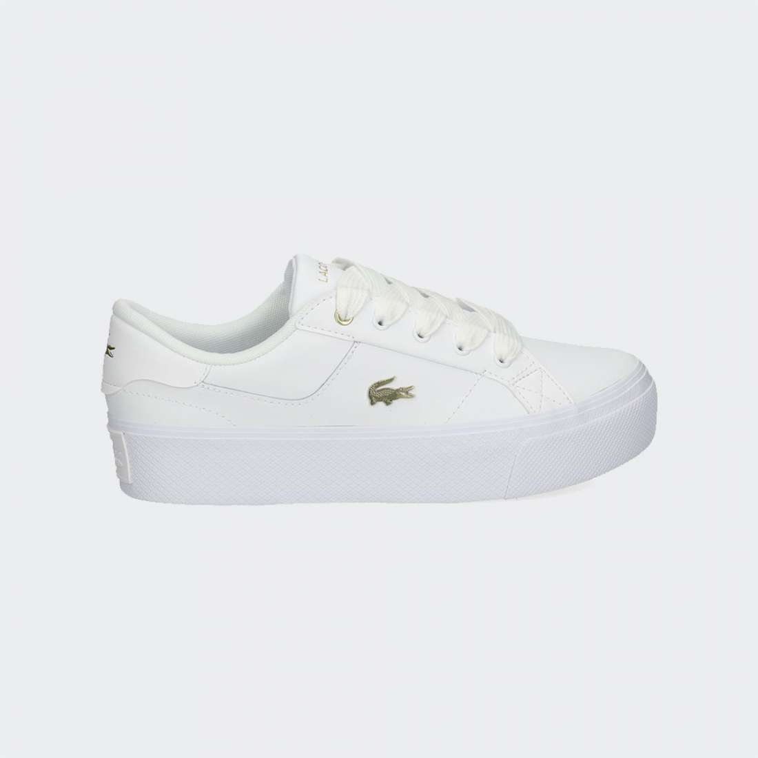 LACOSTE ZIANE PLATFORM LOGO WHT/GLD