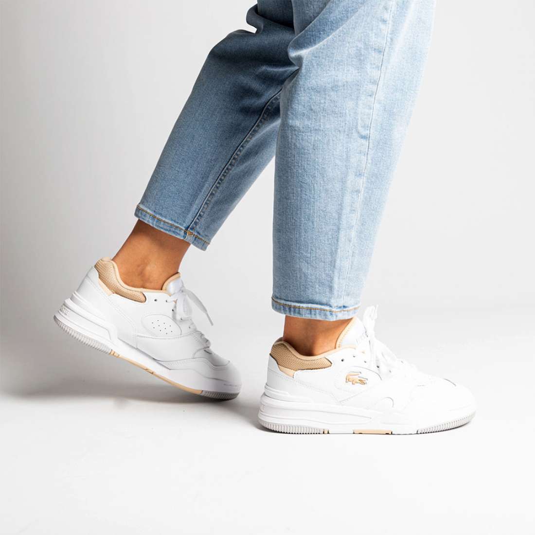 LACOSTE LINESHOT W WHT/LT BRW
