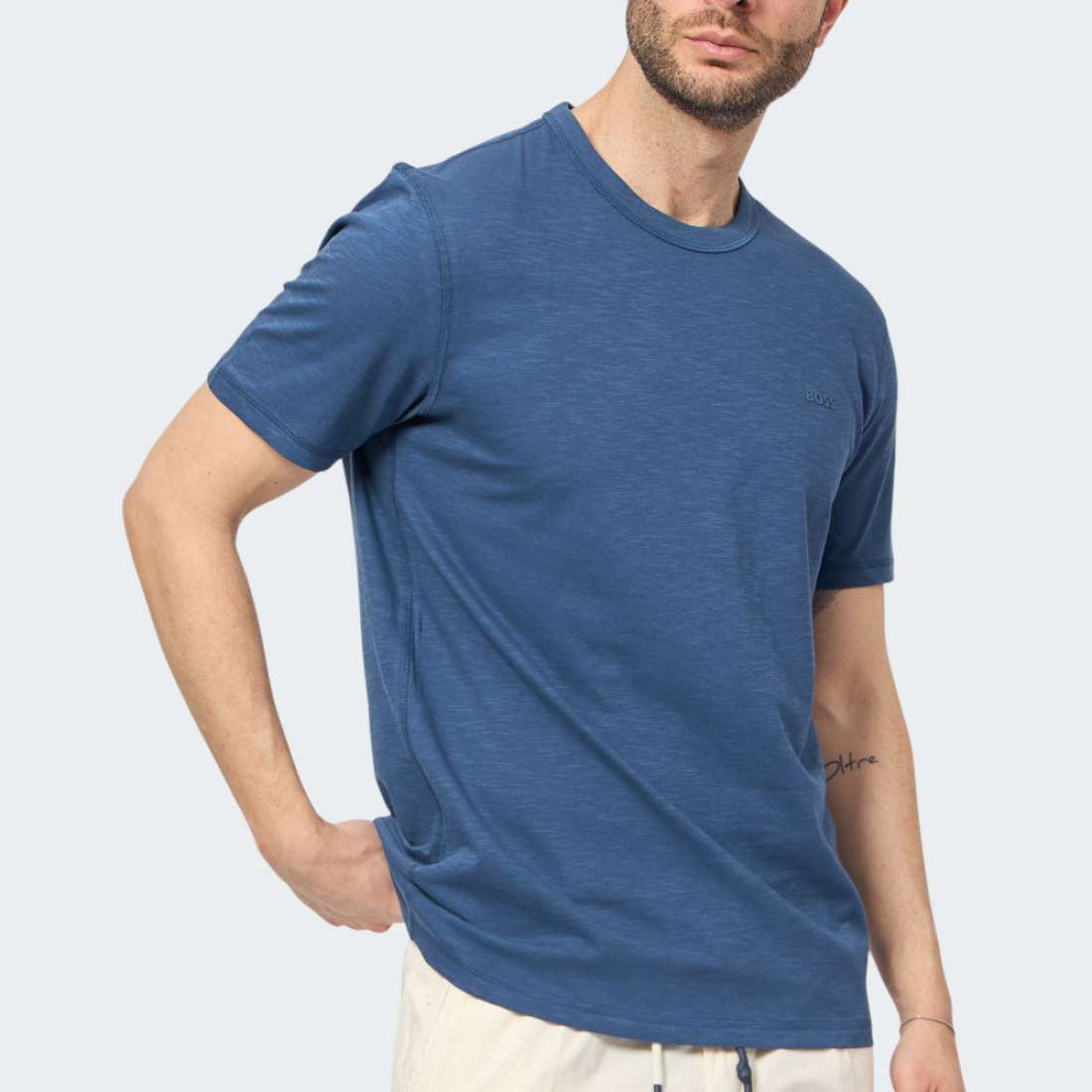 TSHIRT BOSS TEGOOD OPEN BLUE