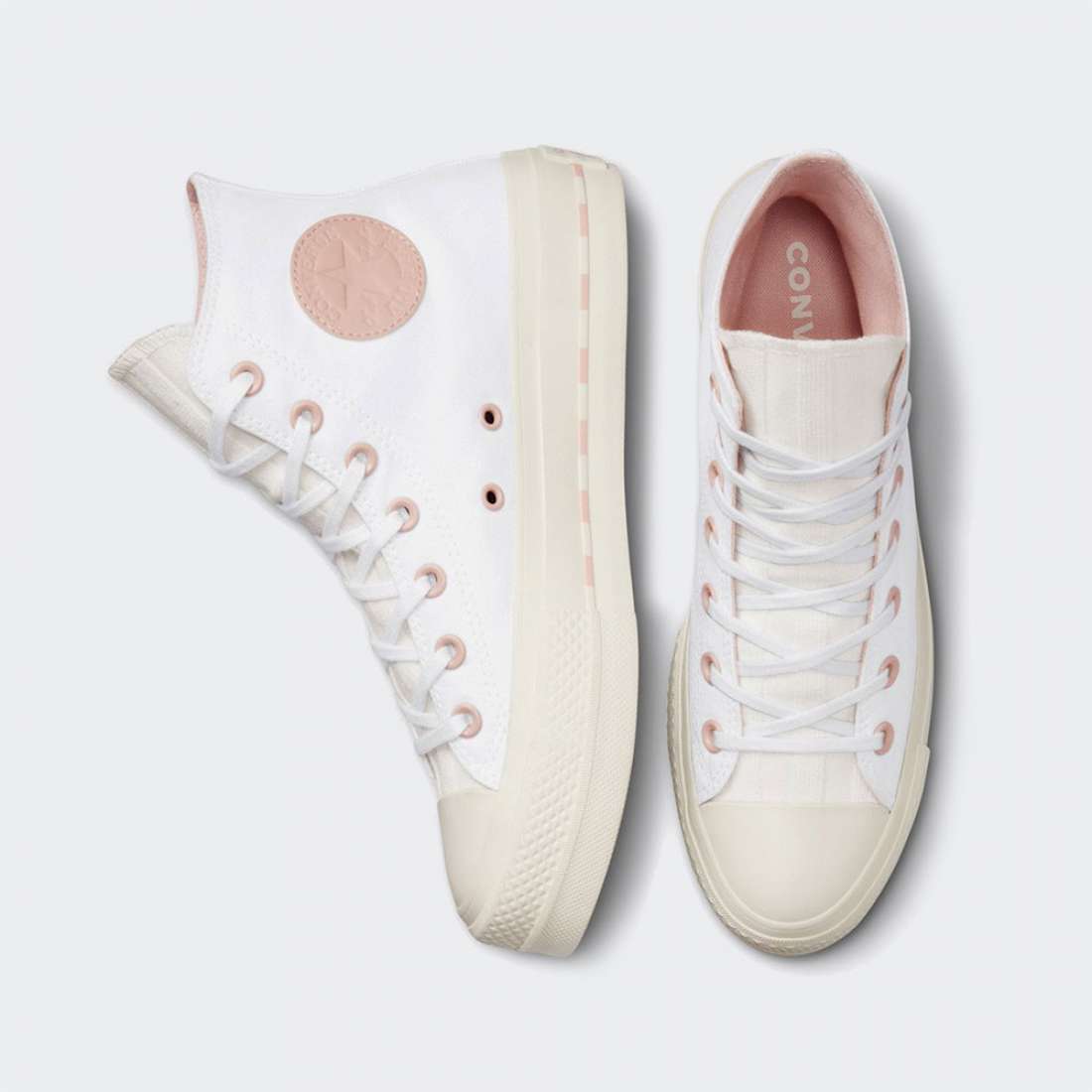 CONVERSE CHUCK TAYLOR ALL STAR LIFT PLATFORM WHITE/EGRET/PINK CLAY