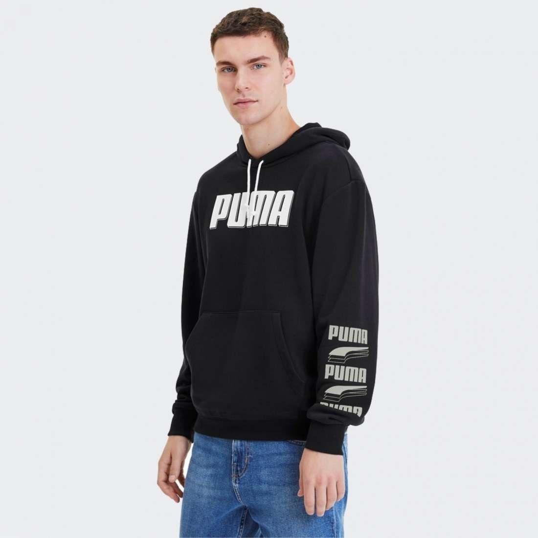 HOODIE PUMA REBEL BOLD BLACK/WHITE