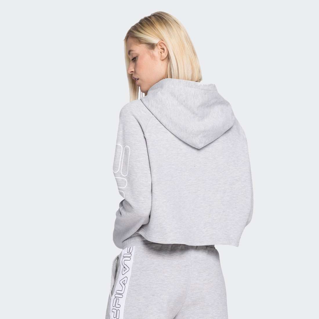 HOODIE FILA LEANNA CROPPED LIGHT GREY MELANGE BROS