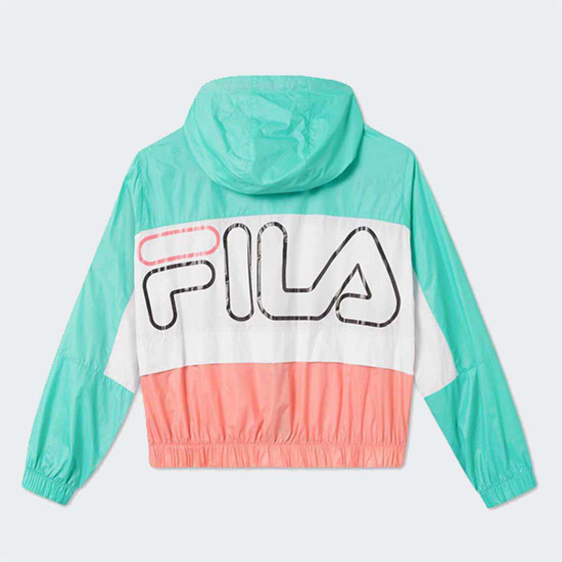 CASACO FILA LEXI WIND ELECT GREEN /WHITE S PINK