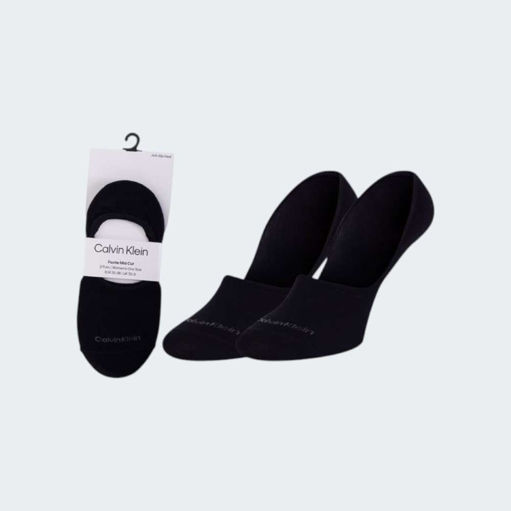 S25 MEIAS CALVIN KLEIN FOOTIE MD WOMEN 2P                   