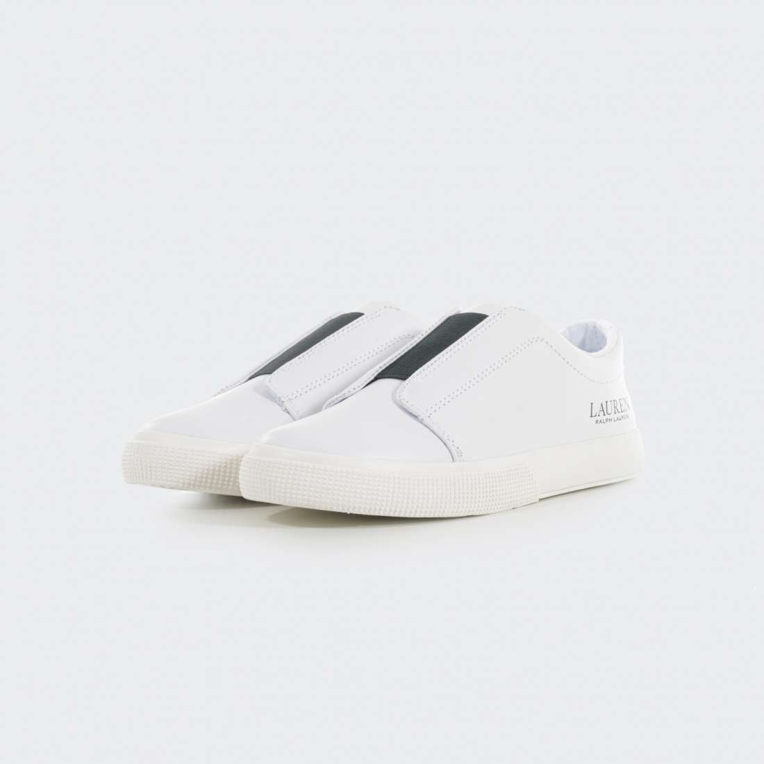 RALPH LAUREN JUDITH LEATHER TRAINER WHITE