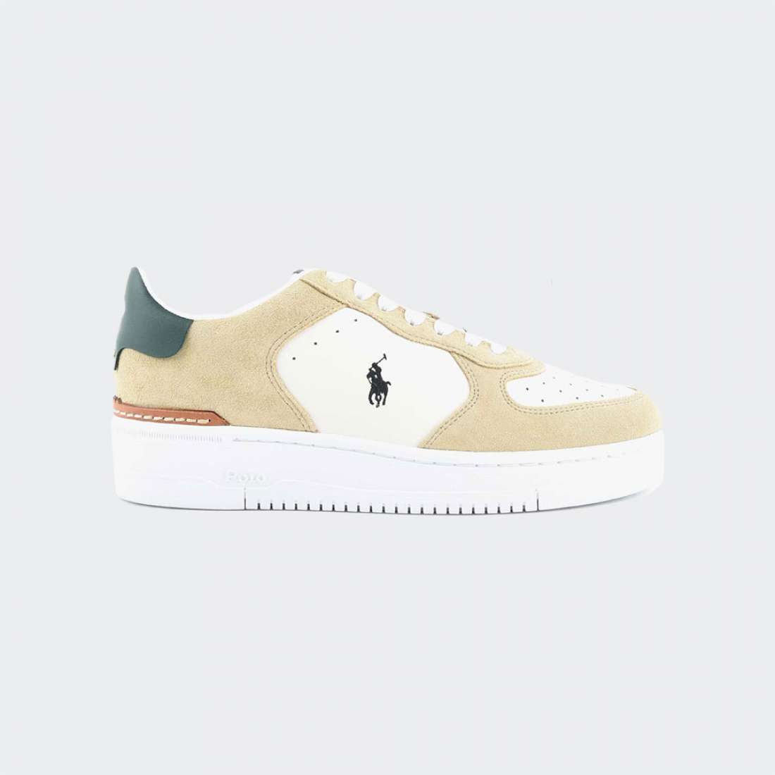 RALPH LAUREN LOW TOP WHITE/BONE/FOREST