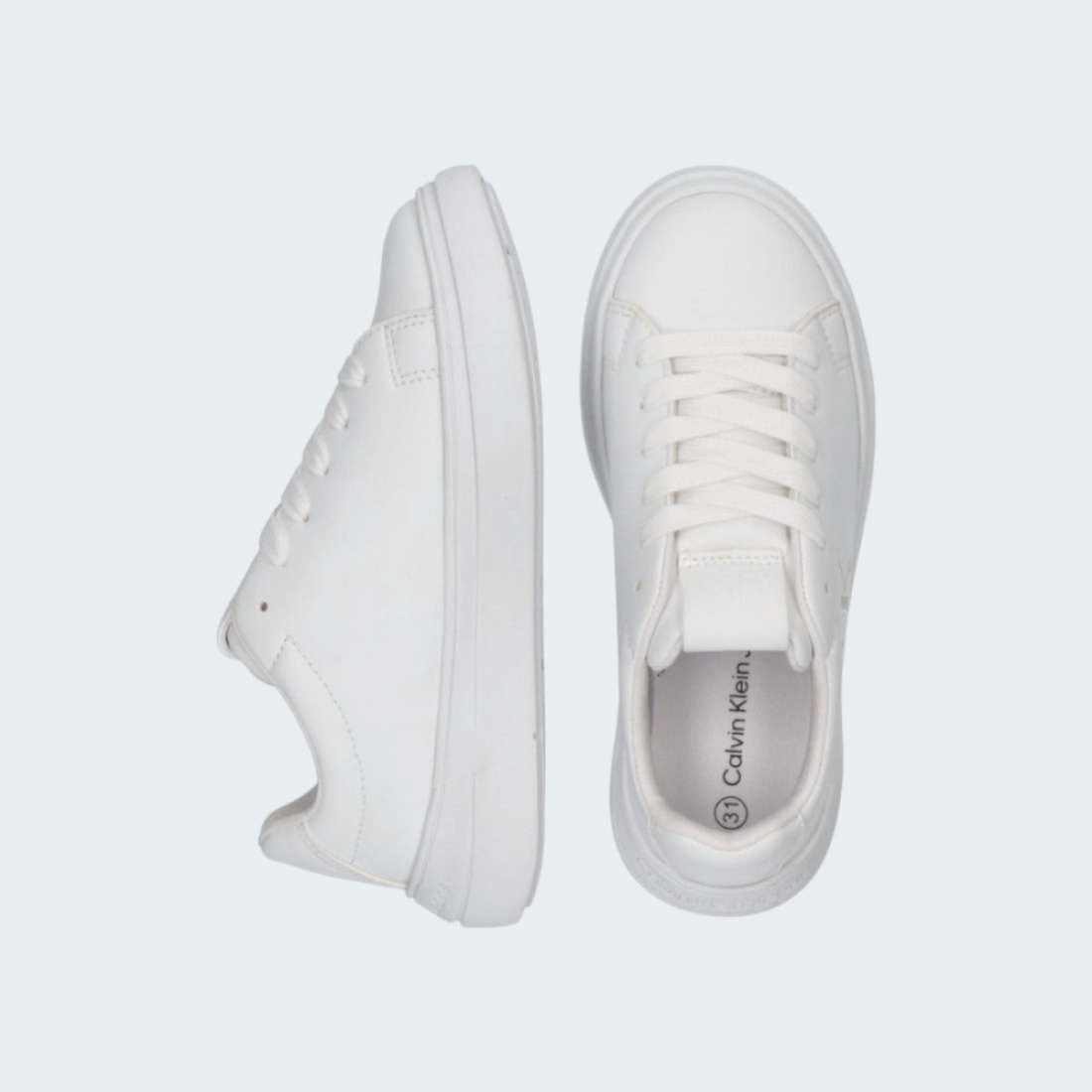 CALVIN KLEIN LOW CUT LACE UP WHITE