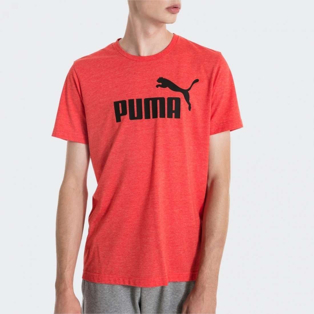 TSHIRT PUMA ESSENTIALS HEATHER RED