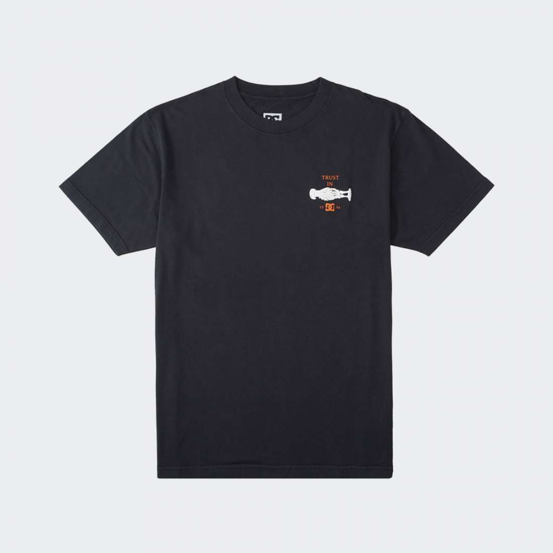 TSHIRT DC TRUST US BLACK GARMENT DYE