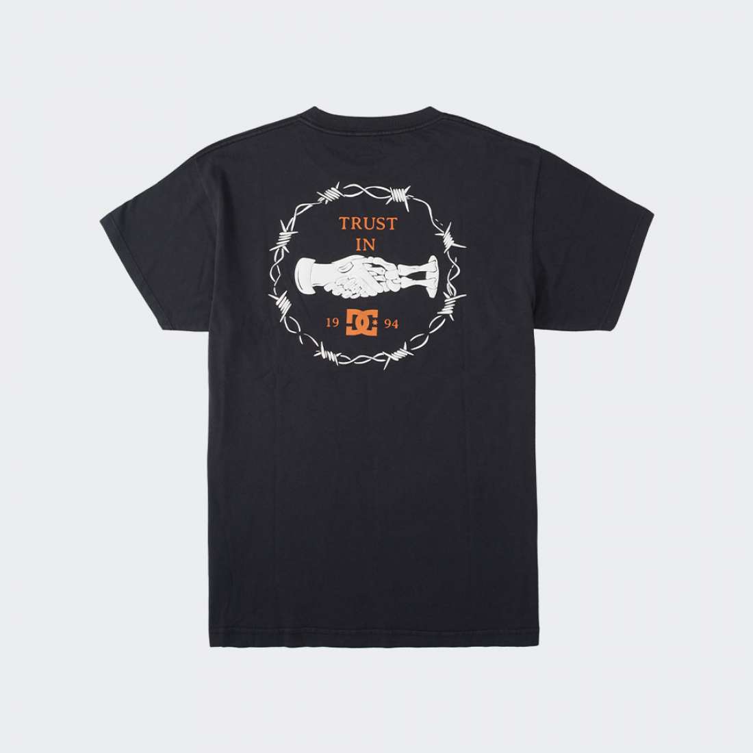 TSHIRT DC TRUST US BLACK GARMENT DYE