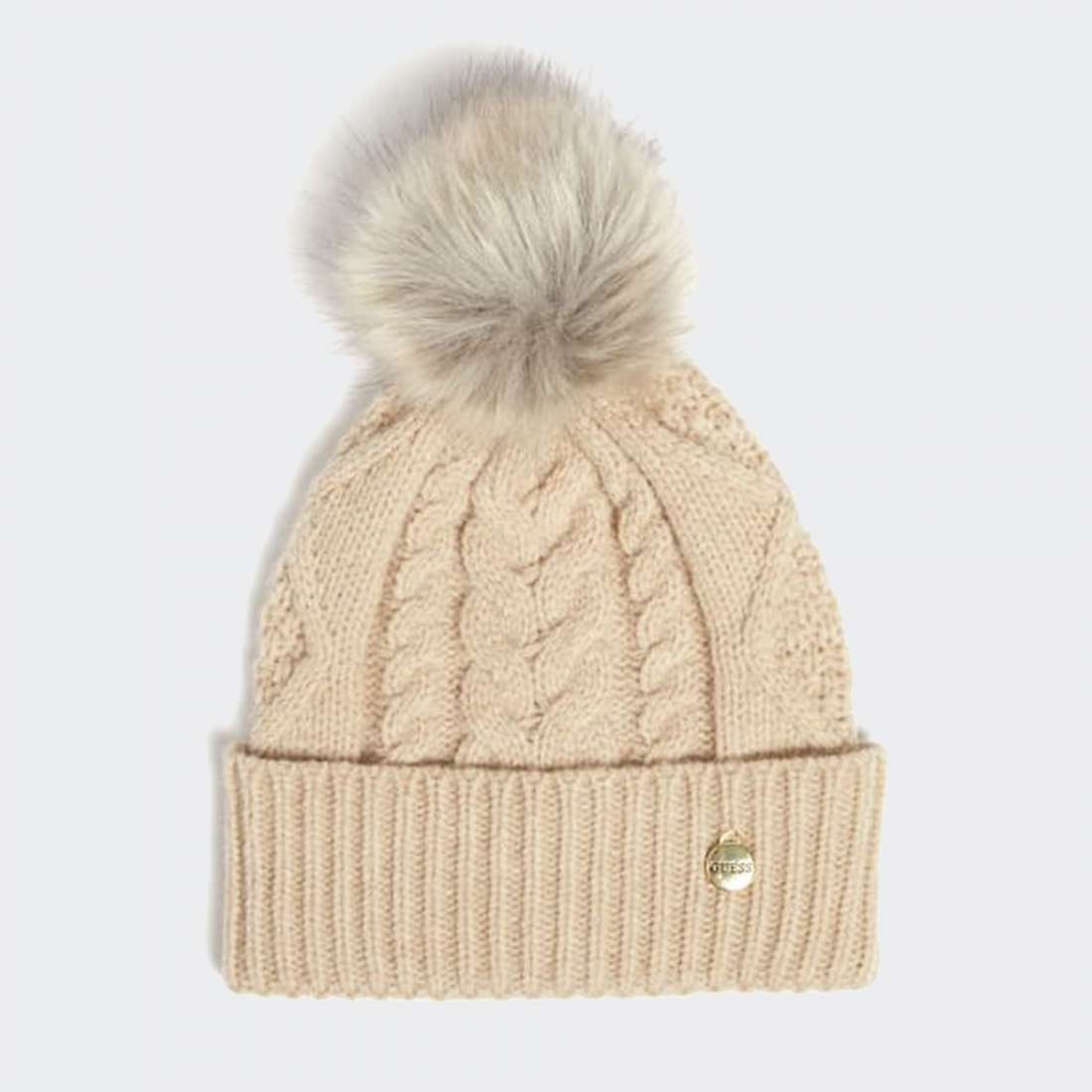 GORRO GUESS POMPOM CREAM