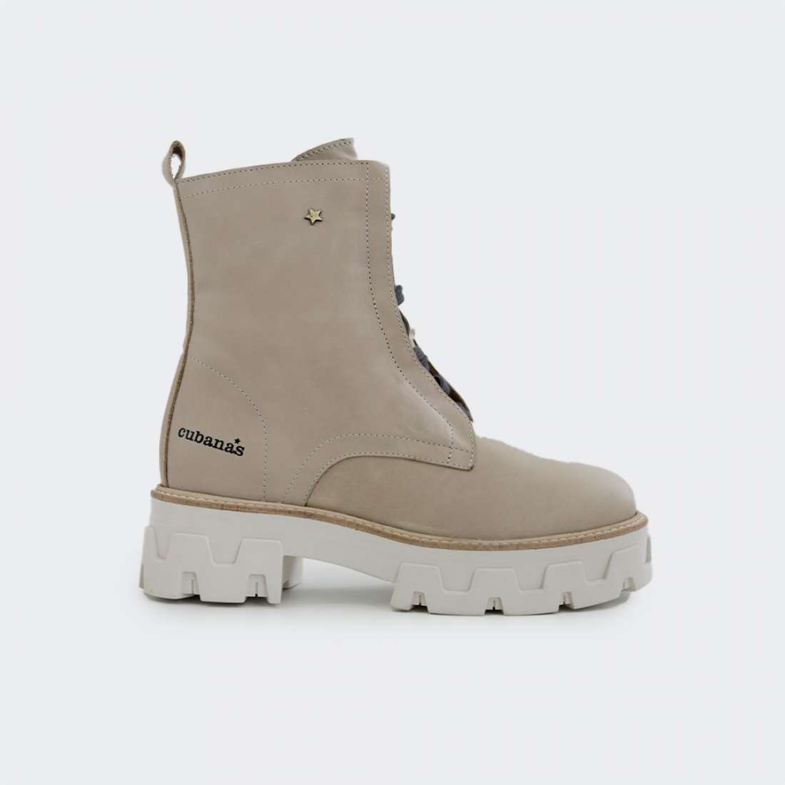 BOTAS CUBANAS CHAIN101 BEIGE