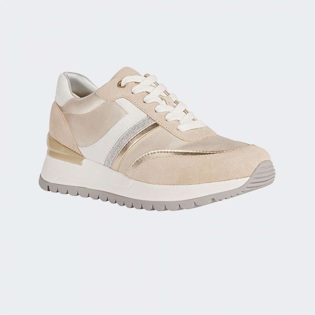 TENIS GEOX DESYA MULHER LT GOLD/LT TAUPE