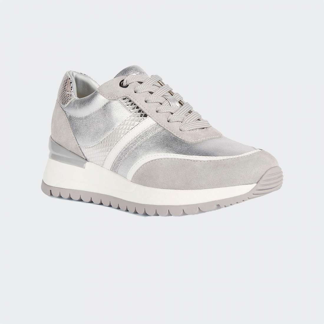 TENIS GEOX DESYA MULHER SILVER/LT GREY