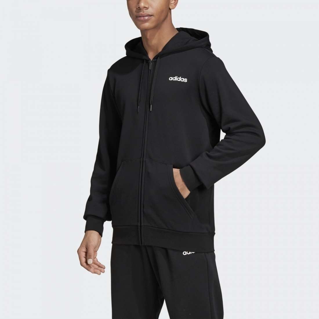 CASACO ADIDAS LINEAR ESSENTIALS BLACK / WHITE