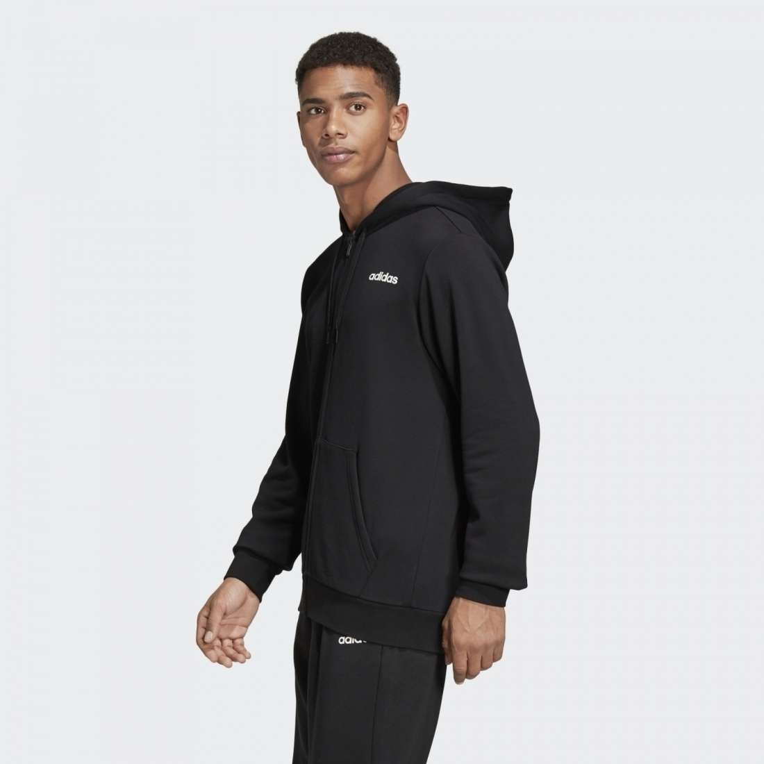 CASACO ADIDAS LINEAR ESSENTIALS BLACK / WHITE