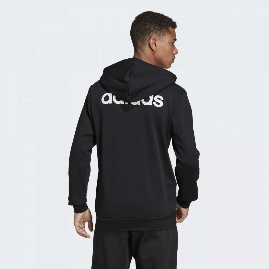 CASACO ADIDAS LINEAR ESSENTIALS BLACK / WHITE