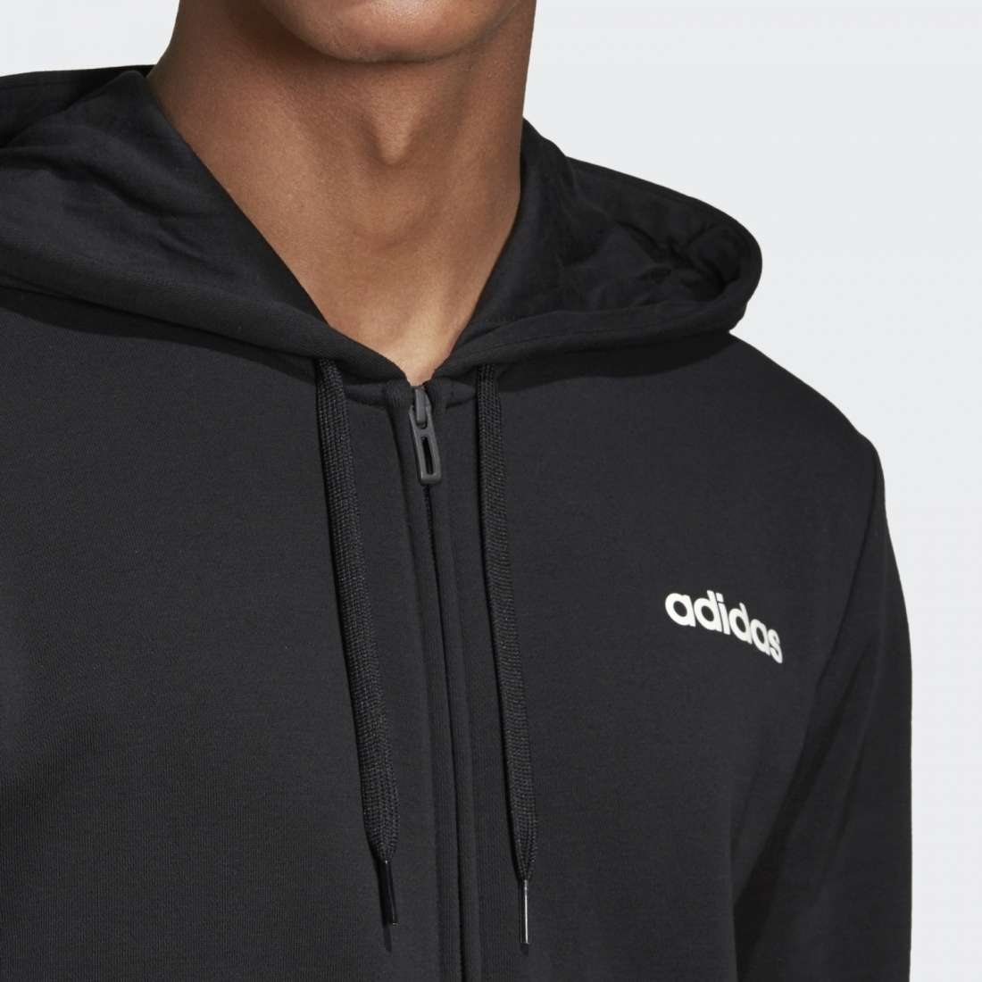 CASACO ADIDAS LINEAR ESSENTIALS BLACK / WHITE