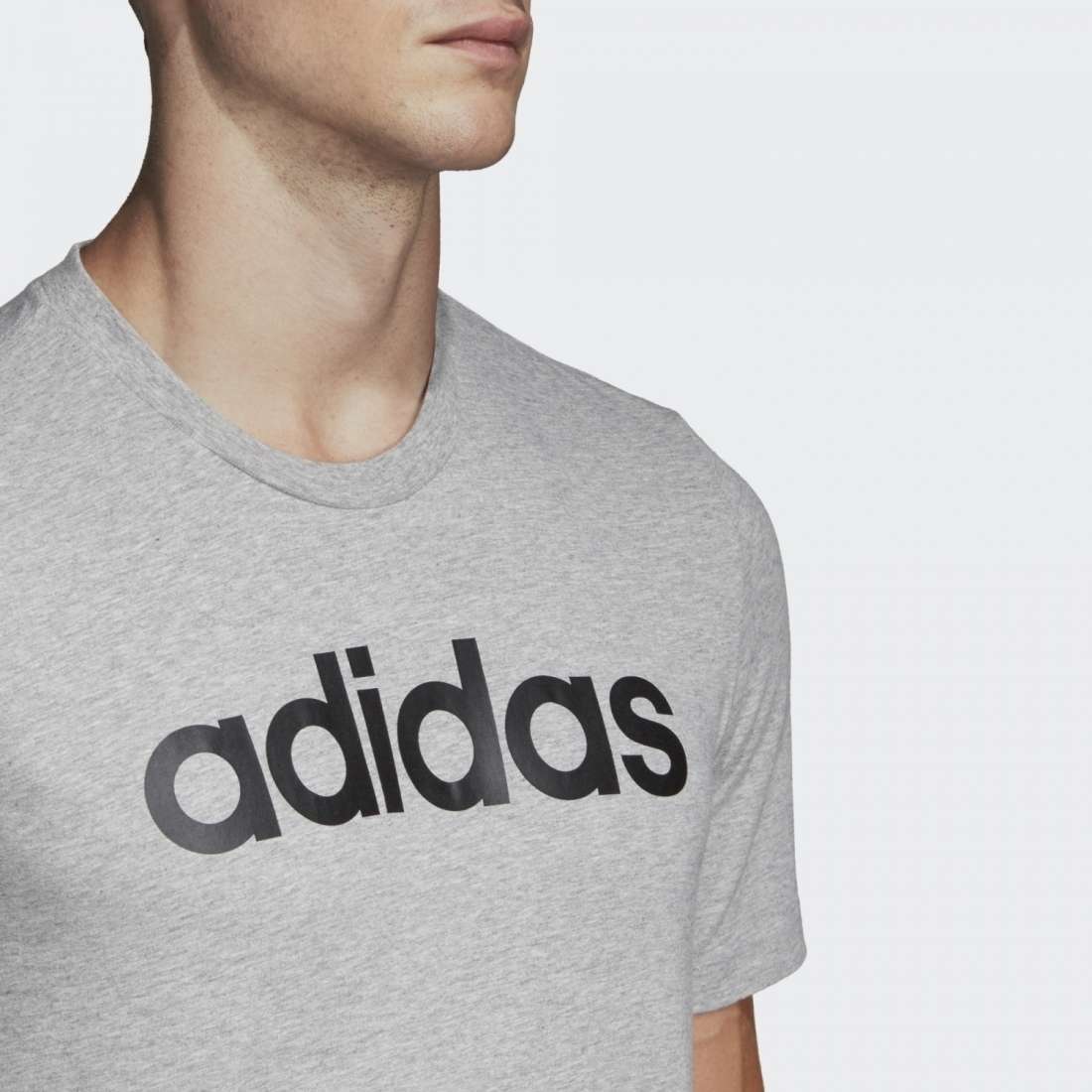 TSHIRT ADIDAS ESSENTIALS LINEAR MEDIUM GREY HEATHER / BLACK