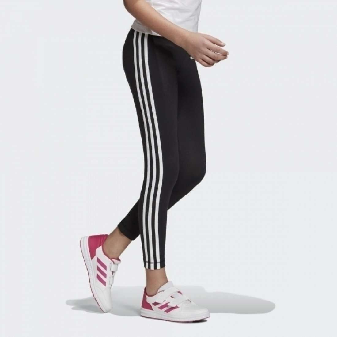 LEGGINGS ADIDAS ESSENTIALS 3 STRIPES K  BLACK / WHITE