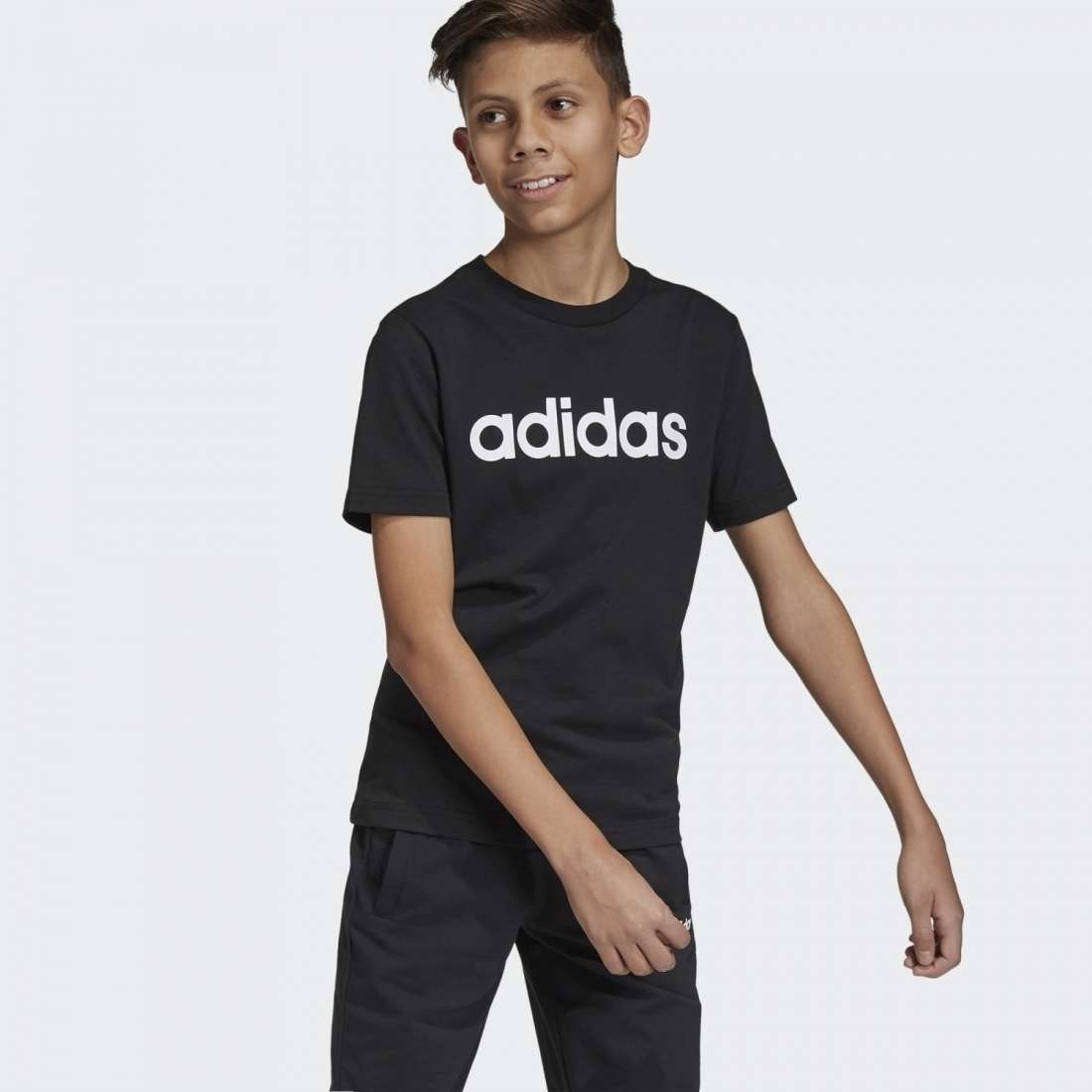TSHIRT ADIDAS LINEAR ESSENTIALS LOGO K BLACK/WHITE