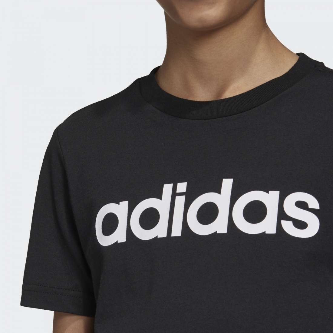 TSHIRT ADIDAS LINEAR ESSENTIALS LOGO K BLACK/WHITE