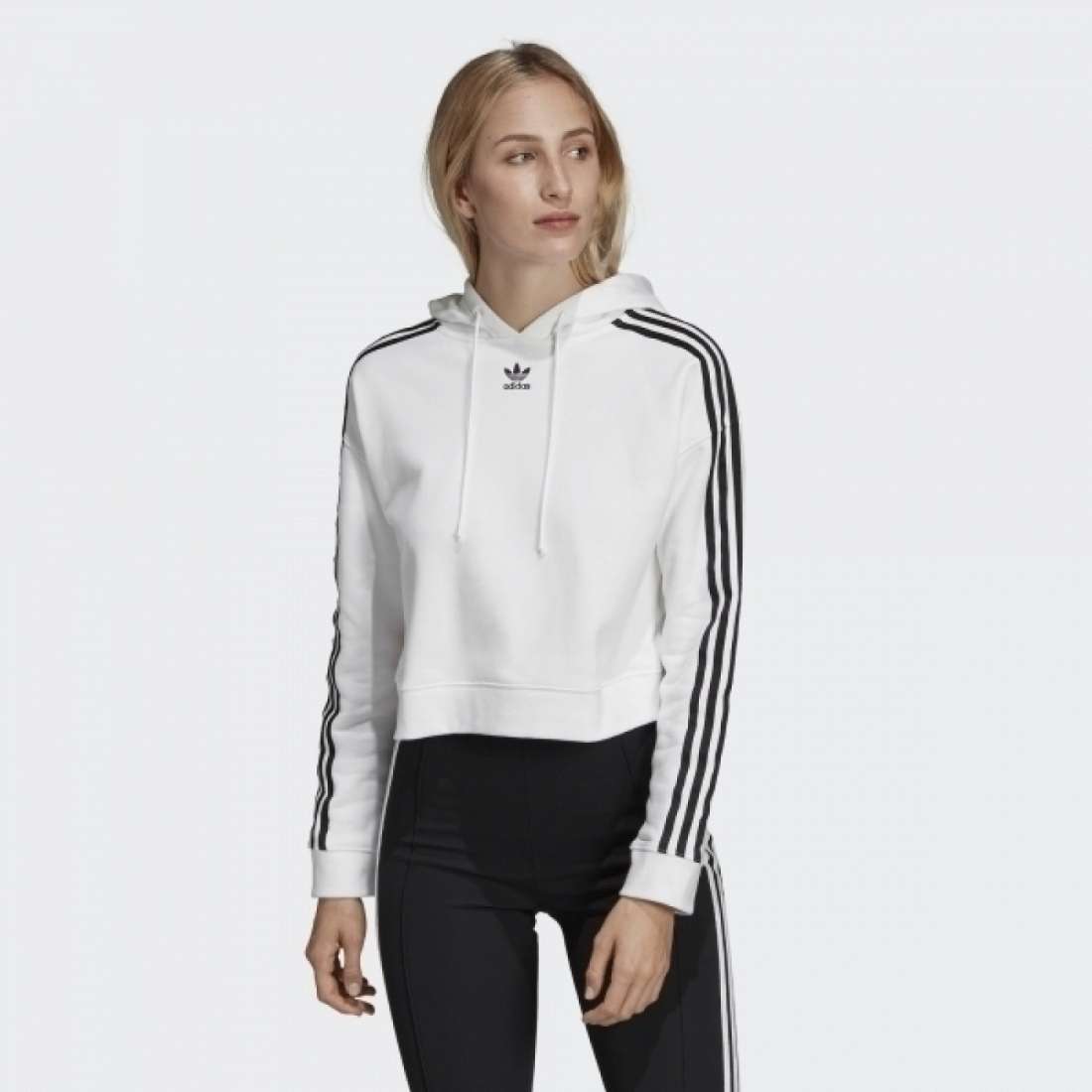 HOODIE ADIDAS CROPPED WHITE
