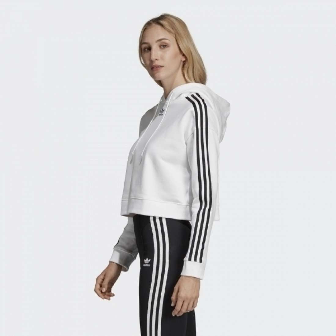 HOODIE ADIDAS CROPPED WHITE