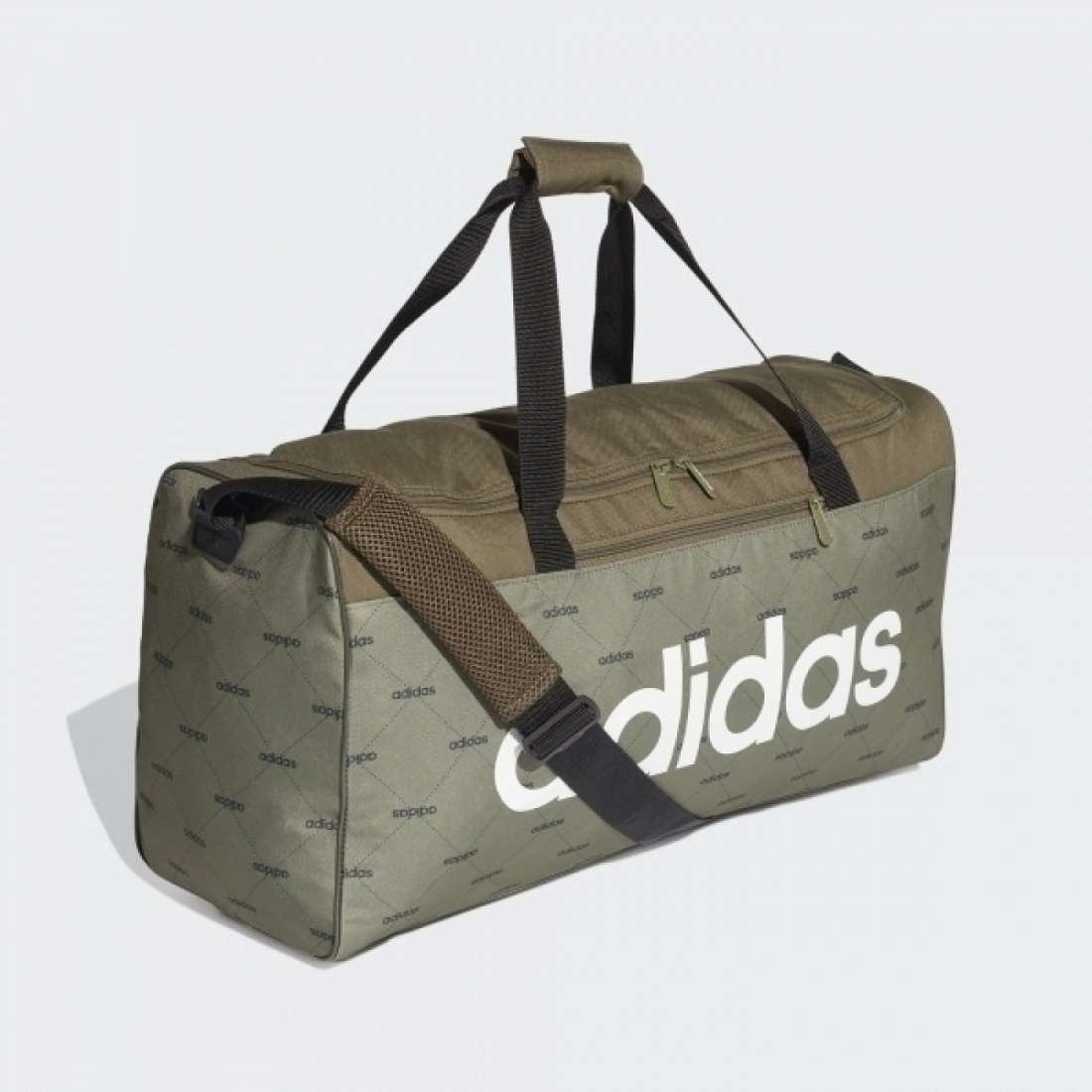 SACO ADIDAS DUFFEL LINEAR RAW KHAKI / BLACK / WHITE