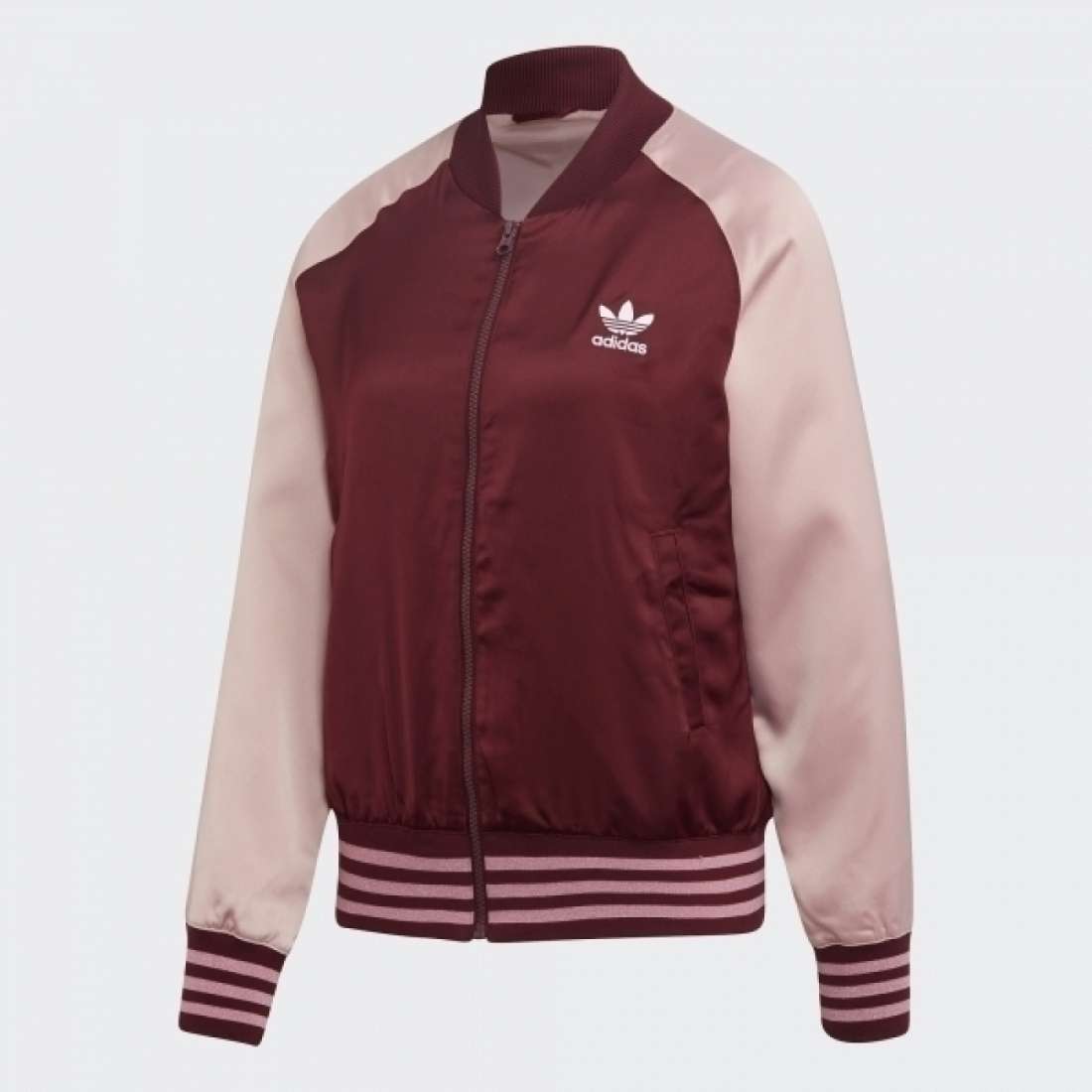 CASACO ADIDAS SATIN BOMBER MAROON/PINK SPIRIT