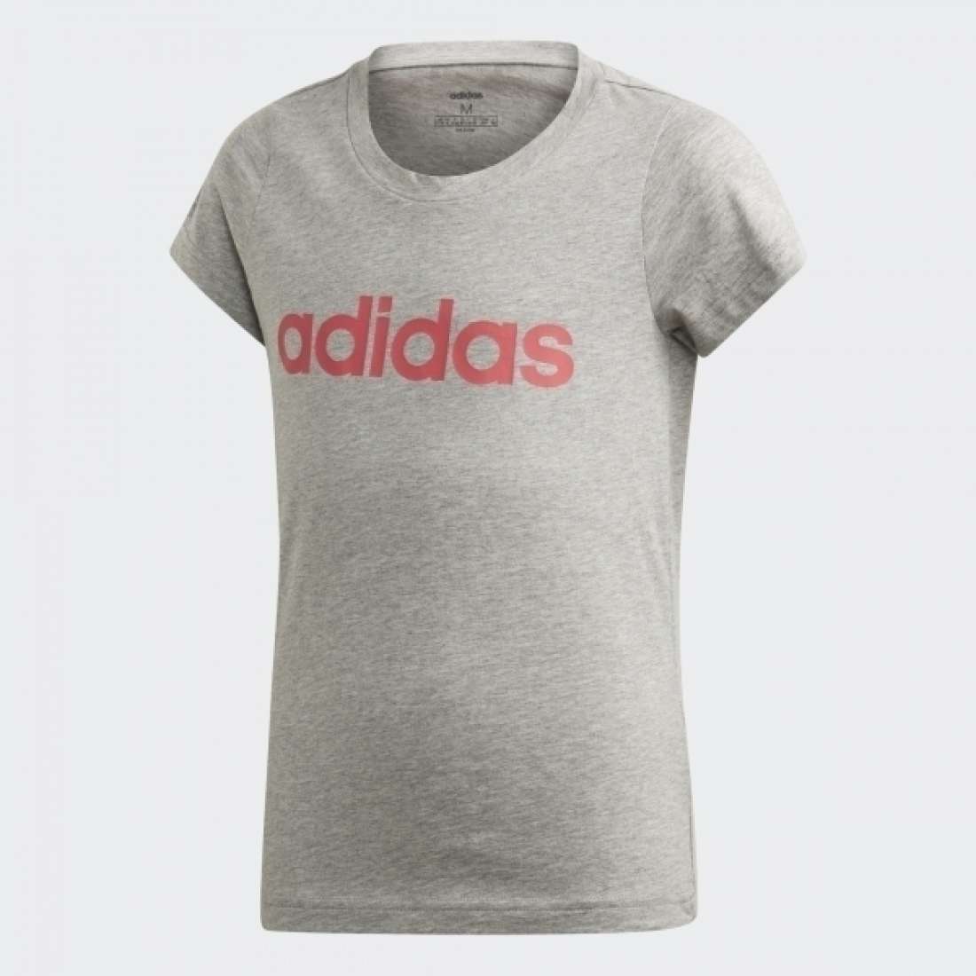 TSHIRT ADIDAS LINEAR ESSENTIALS K MEDIUM GREY HEATHER / REAL PINK