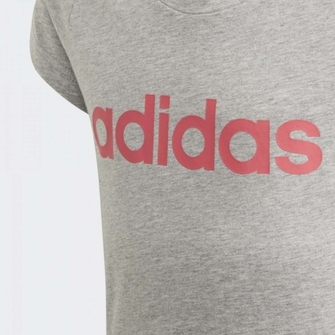 TSHIRT ADIDAS LINEAR ESSENTIALS K MEDIUM GREY HEATHER / REAL PINK