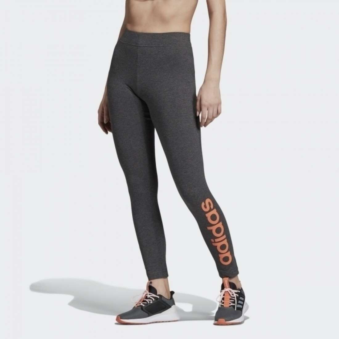 LEGGINGS ADIDAS ESSENTIALS LINEAR DARK GREY HEATHER / SEMI CORAL