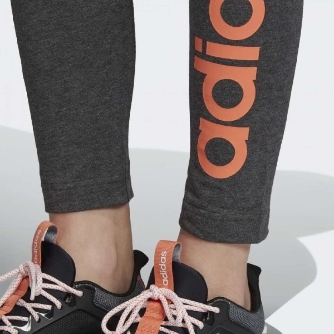 LEGGINGS ADIDAS ESSENTIALS LINEAR DARK GREY HEATHER / SEMI CORAL
