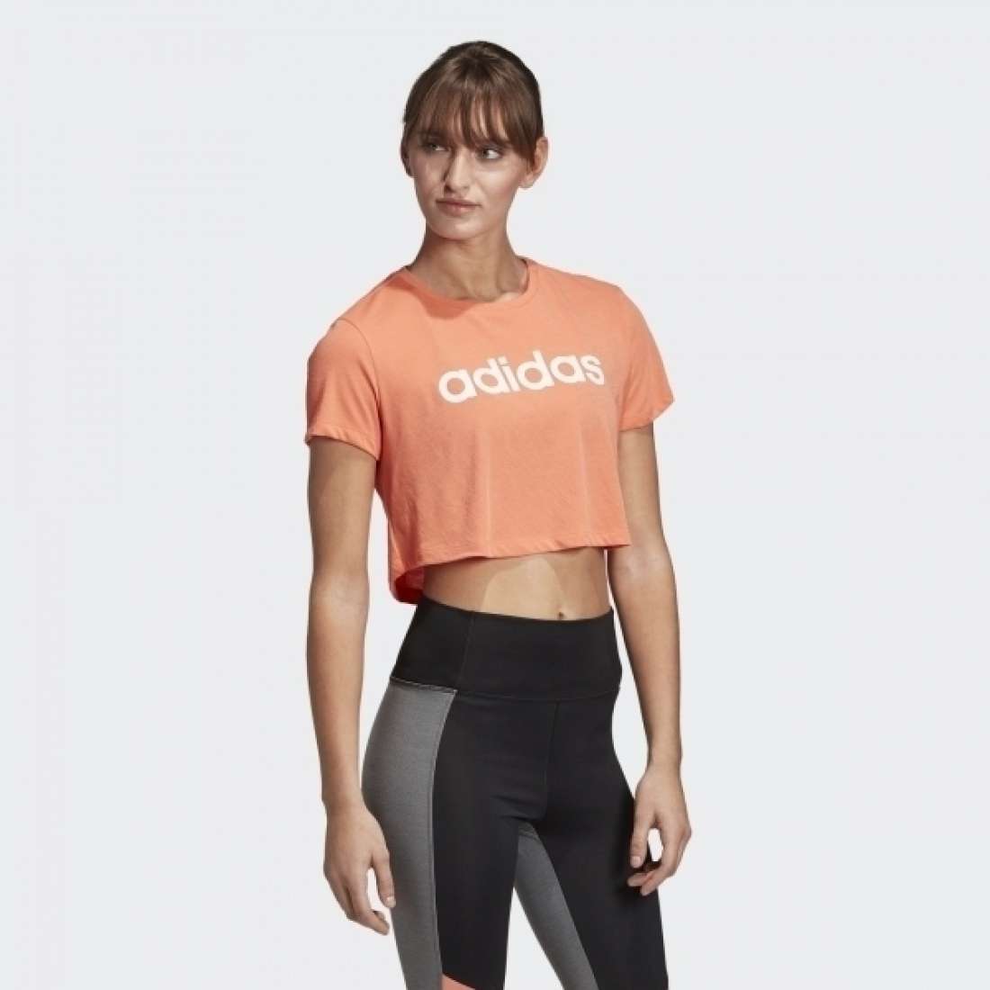 TSHIRT ADIDAS CROPPED W SEMI CORAL / WHITE