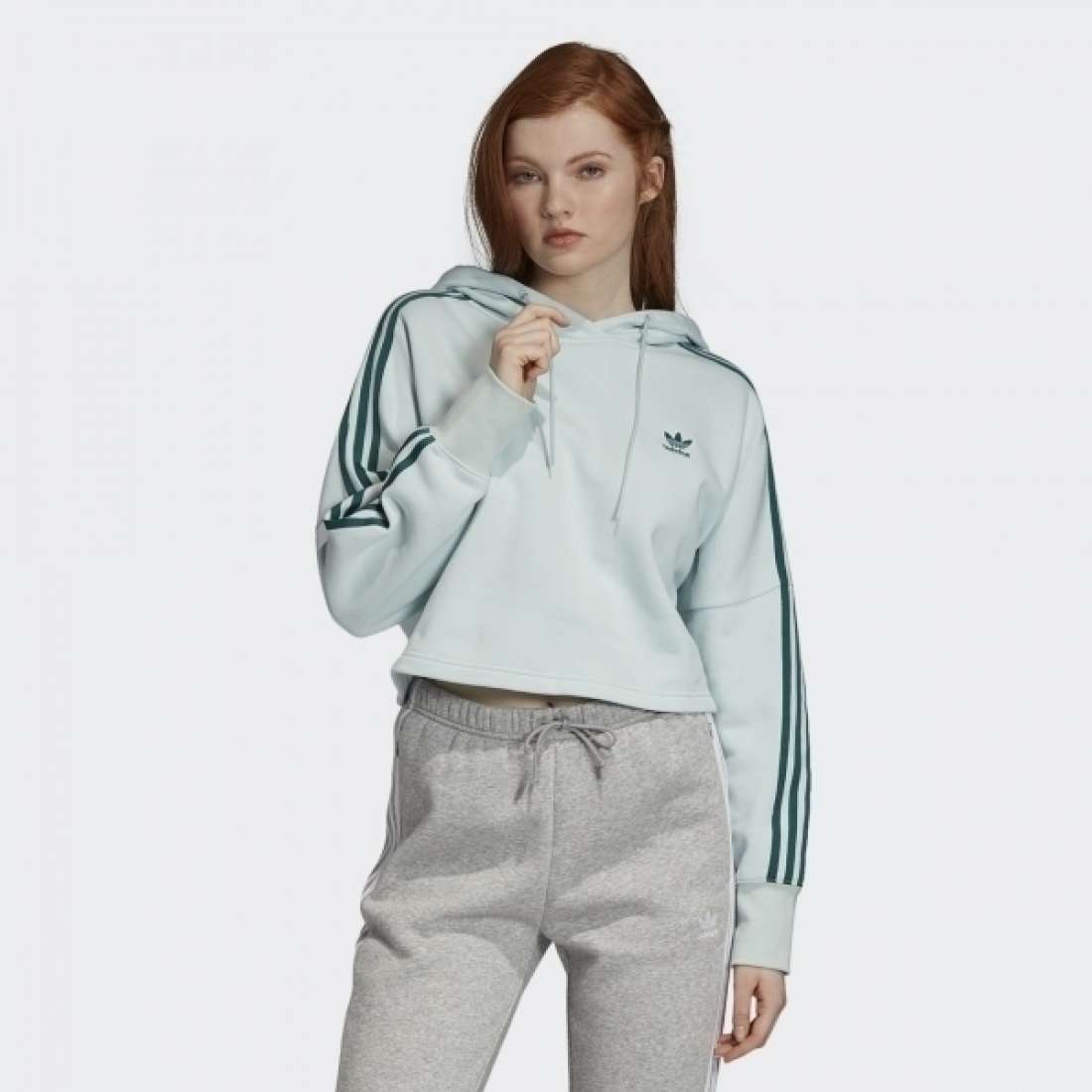Grupo Lpoint Hoodie Adidas Cropped Vapour Green Ej9344