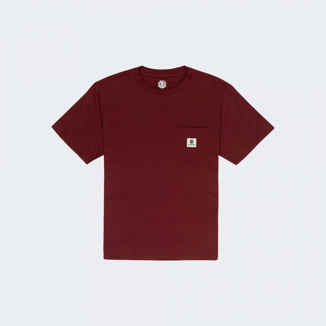 T-SHIRT ELEMENT BASIC POCKET LABEL TAWNY PORT