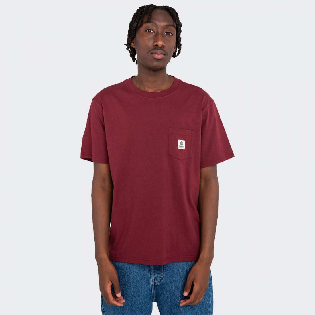 T-SHIRT ELEMENT BASIC POCKET LABEL TAWNY PORT