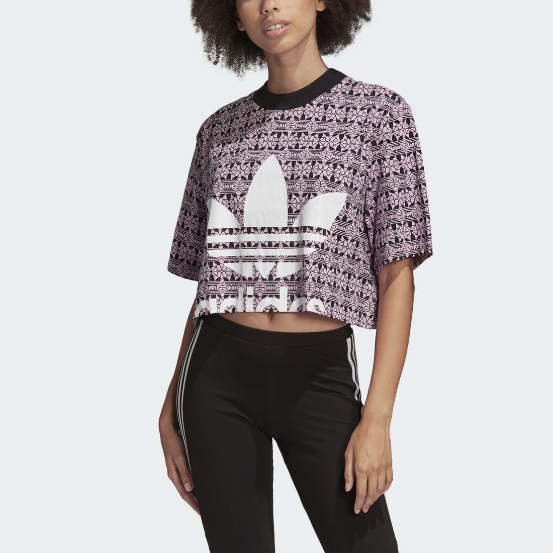 TSHIRT ADIDAS CROPPED TEE MAGIC BERRY/BLACK