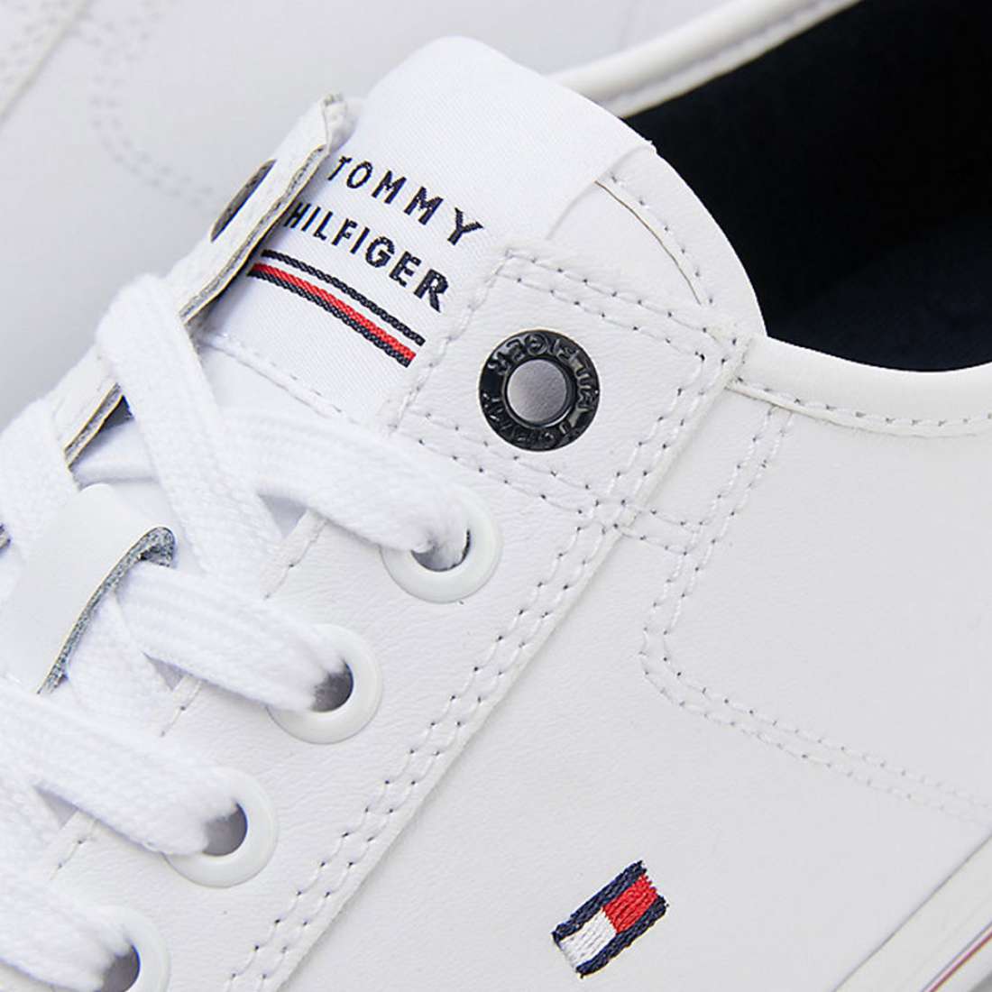 Ténis TOMMY HILFIGER Flag Leather Brancos