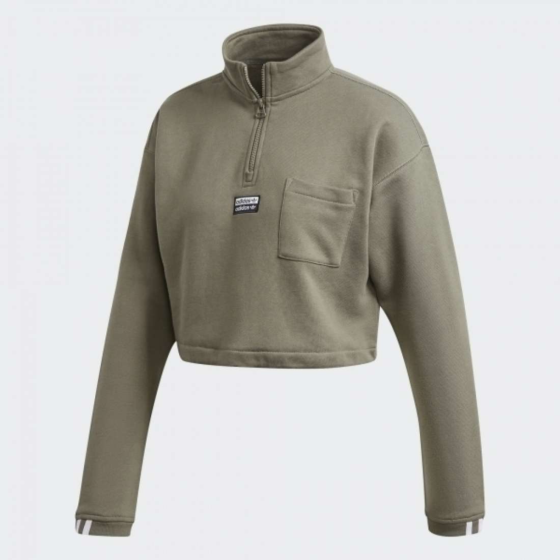 SWEATSHIRT ADIDAS CROPPED OLIVE