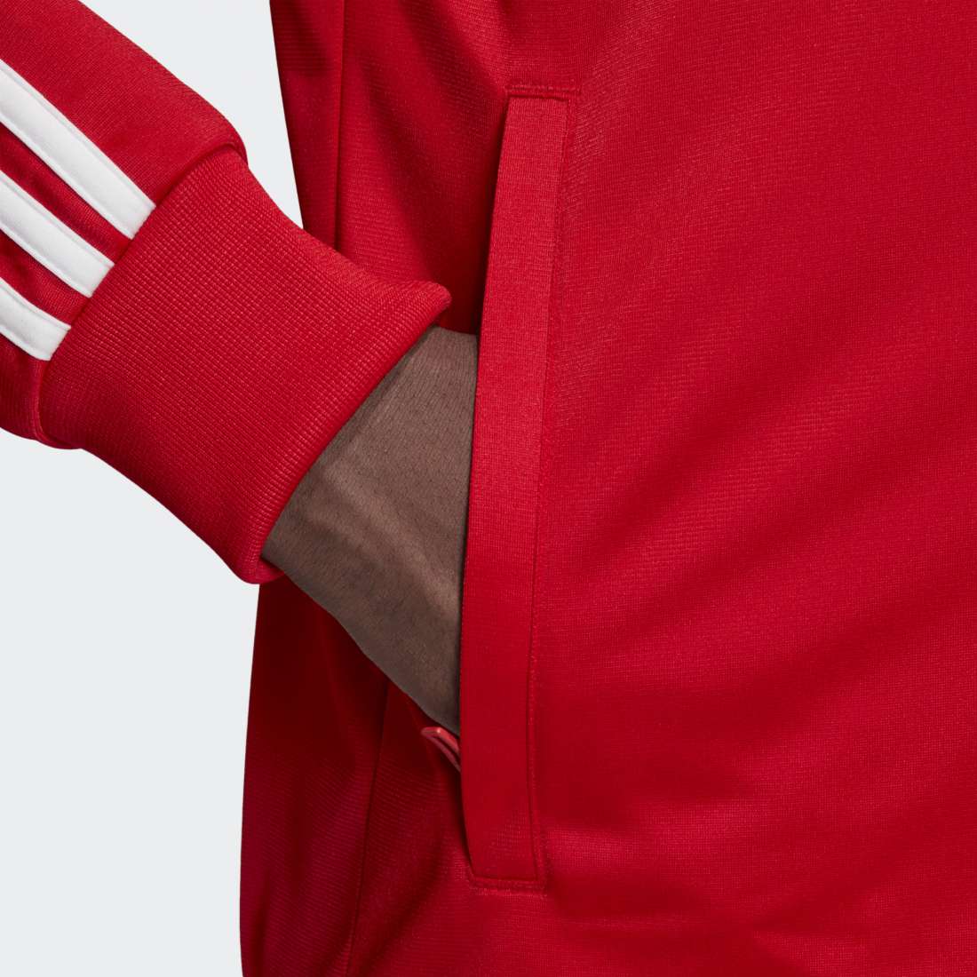 CASACO ADIDAS ESSENTIALS 3 STRIPES SCARLET / WHITE