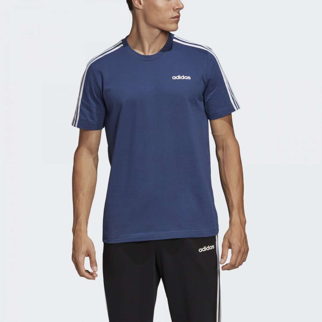TSHIRT ADIDAS ESSENCIALS 3 STRIPES TECH INDIGO / WHITE