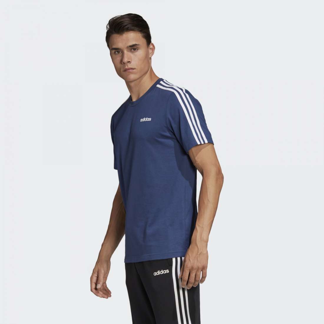 TSHIRT ADIDAS ESSENCIALS 3 STRIPES TECH INDIGO / WHITE