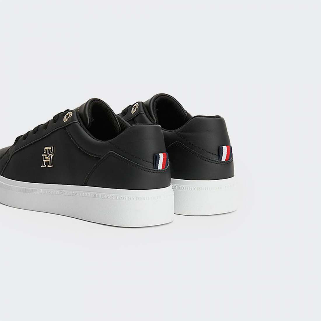 TOMMY HILFIGER LEATHER COURT BLACK