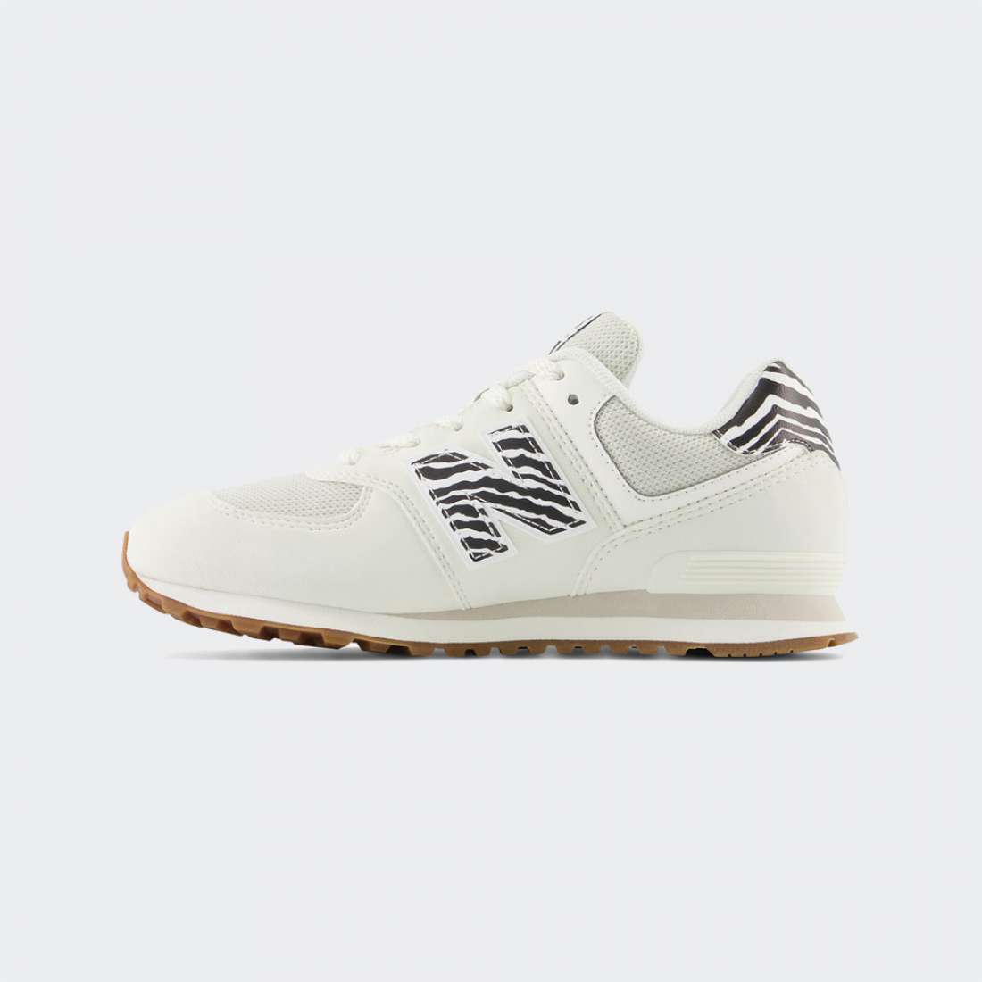 NEW BALANCE 574 J BEIGE/ANIMAL PRINT