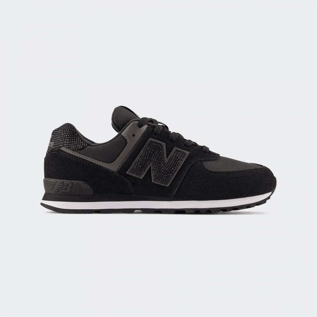 NEW BALANCE 574 J BLACK/BLACK METALLUC