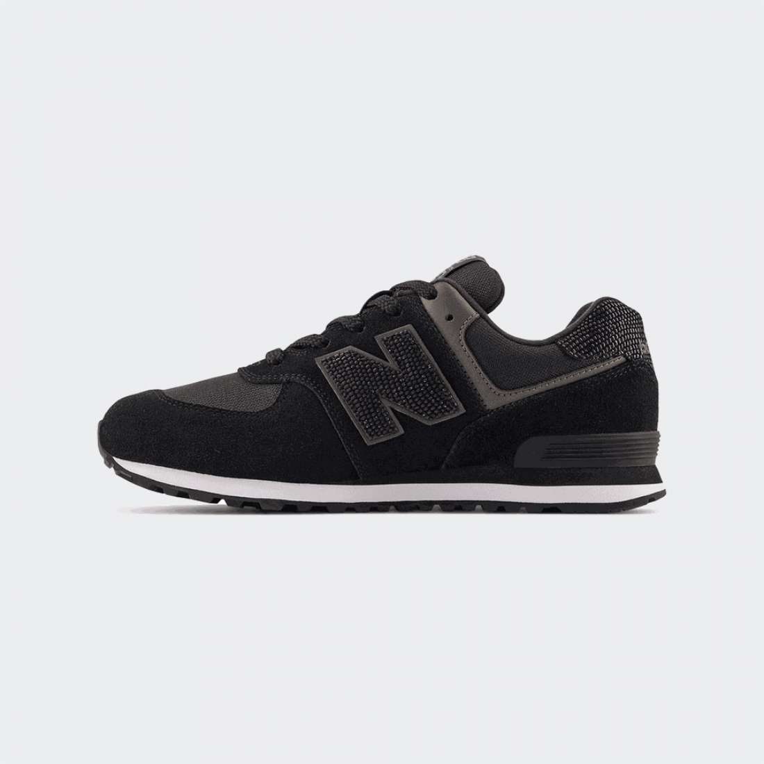 NEW BALANCE 574 J BLACK/BLACK METALLUC